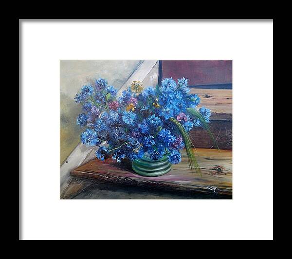 Spring Framed Print featuring the painting Bouquet for Mom by Nina Mitkova