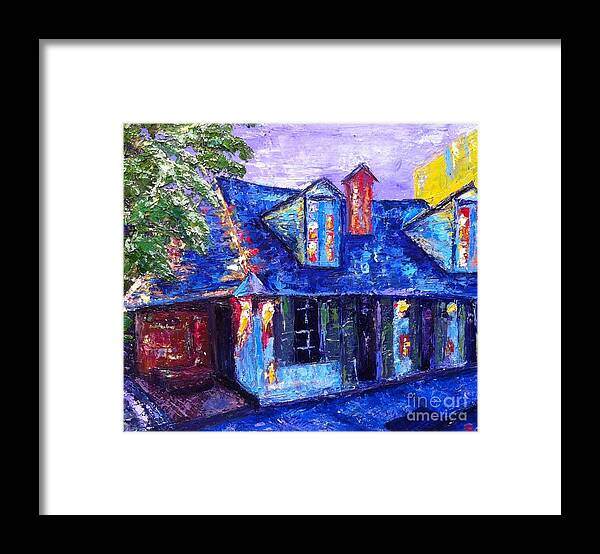 New Orleans Framed Print featuring the painting Bourbon and St. Philip by Beverly Boulet