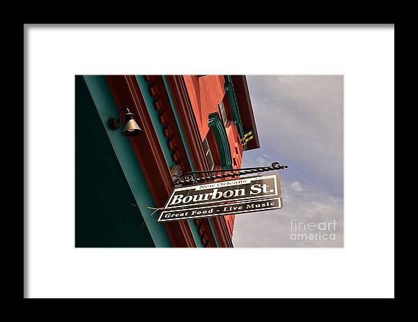 Framed Print featuring the photograph Bourbon Street Sign by Bob Sample
