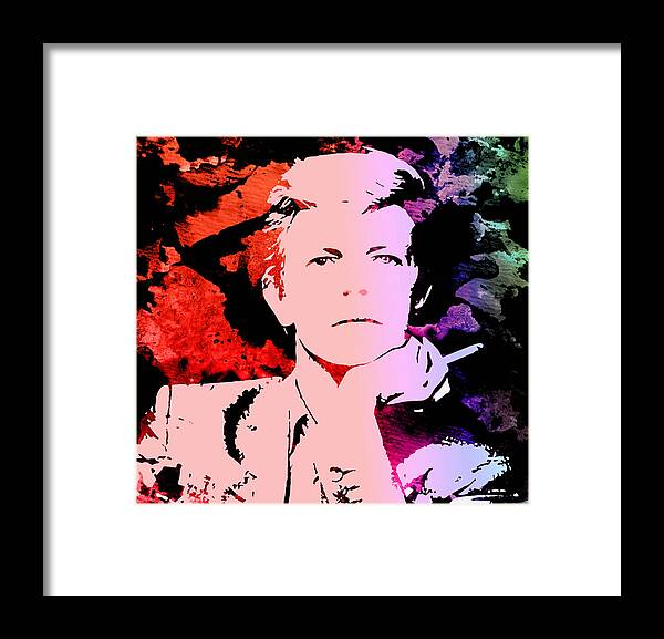 David Framed Print featuring the painting Bowie Alive in Color by Robert R Splashy Art Abstract Paintings
