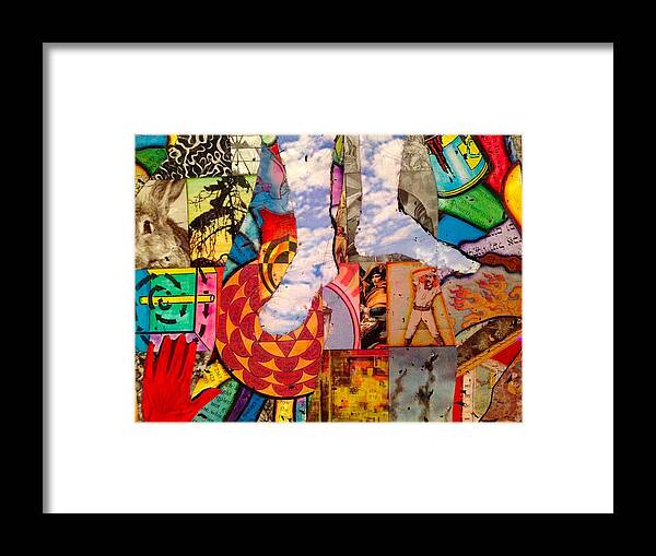  Framed Print featuring the mixed media Bowie's Feet by Steve Fields