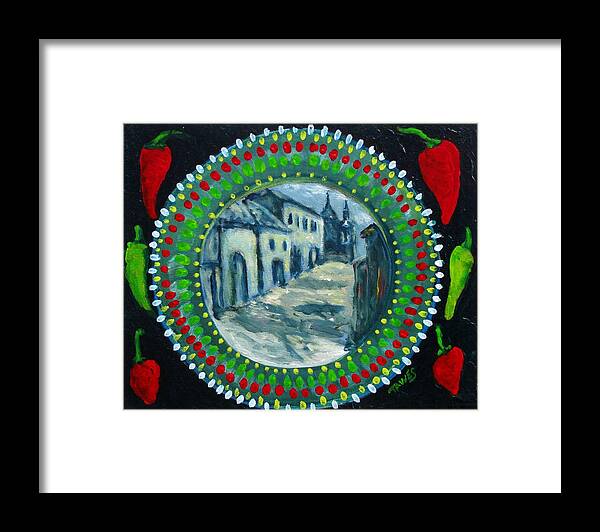 Chile Framed Print featuring the painting Bowl of Chile by Dennis Tawes