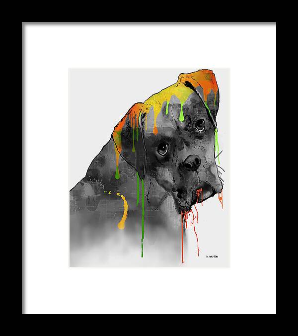 Boxer Framed Print featuring the digital art Boxer by Marlene Watson