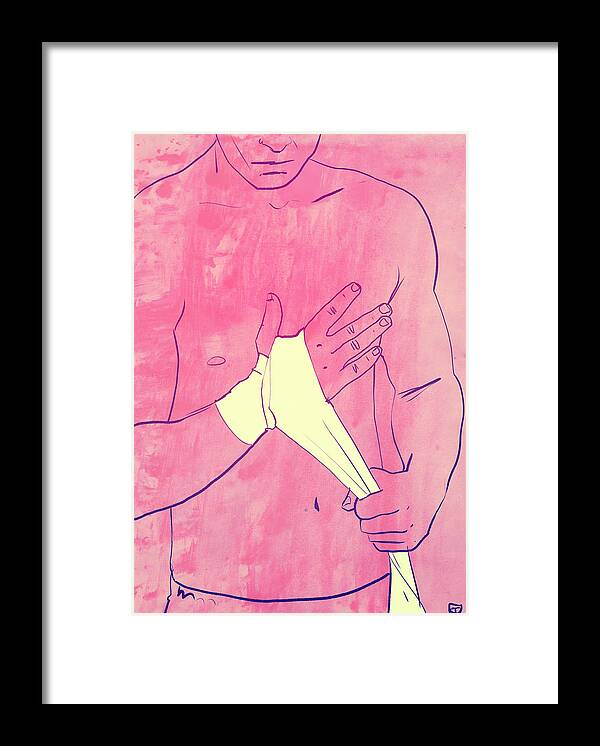 Peppe Cristiano Framed Print featuring the drawing Boxing Club 1 by Giuseppe Cristiano
