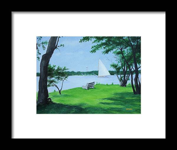 Island Heights Framed Print featuring the painting Boy Scout Island by Robert Henne