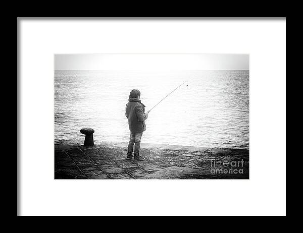 Fishing Framed Print featuring the photograph Boyhood by Becqi Sherman