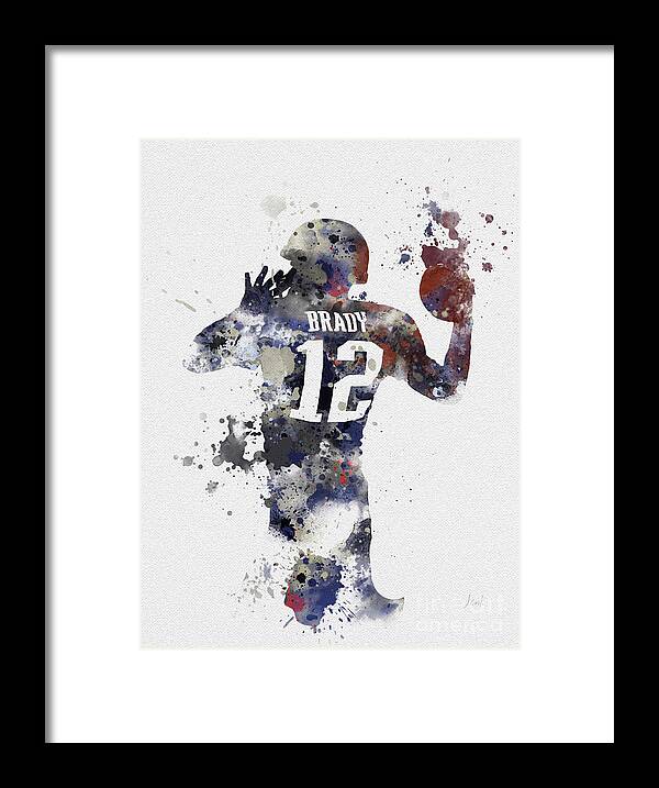 Tom Brady Framed Print featuring the mixed media Brady by My Inspiration