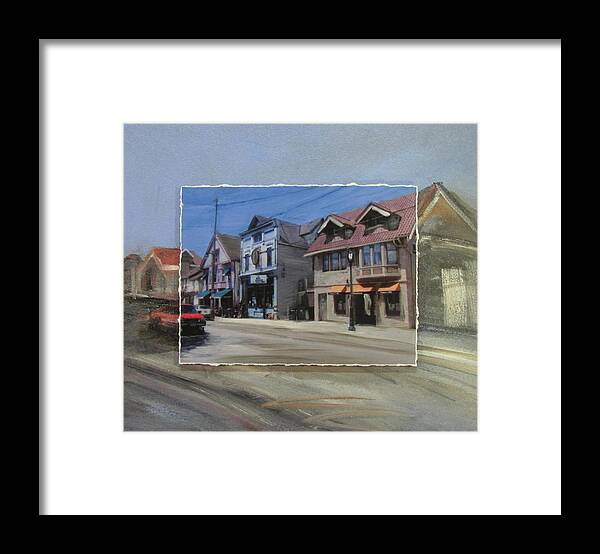Brady Street Framed Print featuring the mixed media Brady Street - Up and Under layered by Anita Burgermeister