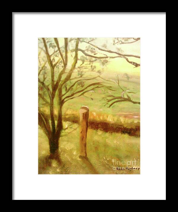 Old Railway Line Framed Print featuring the painting Brampton Valley Way by Paula Maybery