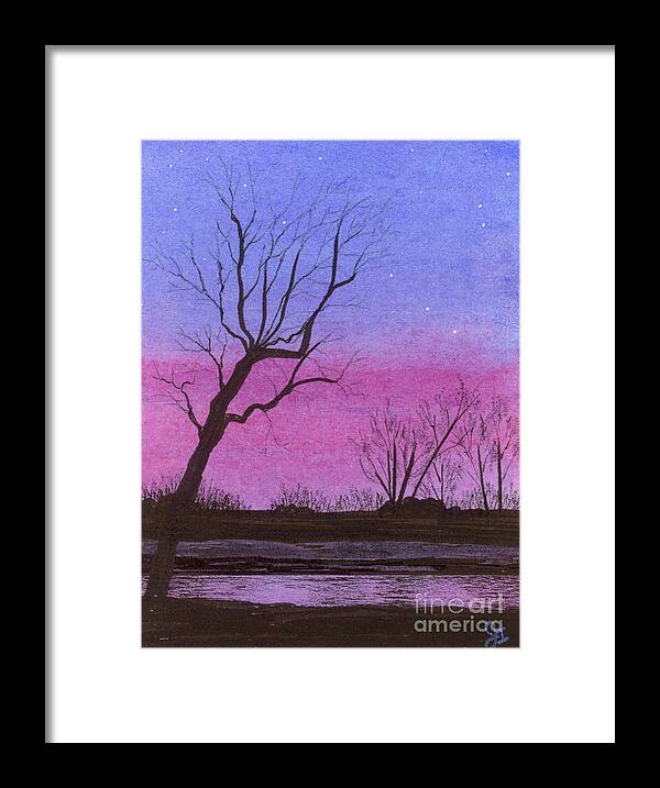 Watercolor Framed Print featuring the painting Brandywine Evening by Jackie Irwin