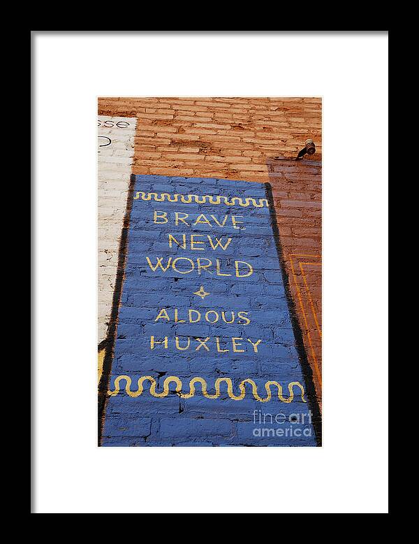 Urban Framed Print featuring the photograph Brave New World - Aldous Huxley Mural by Steven Milner