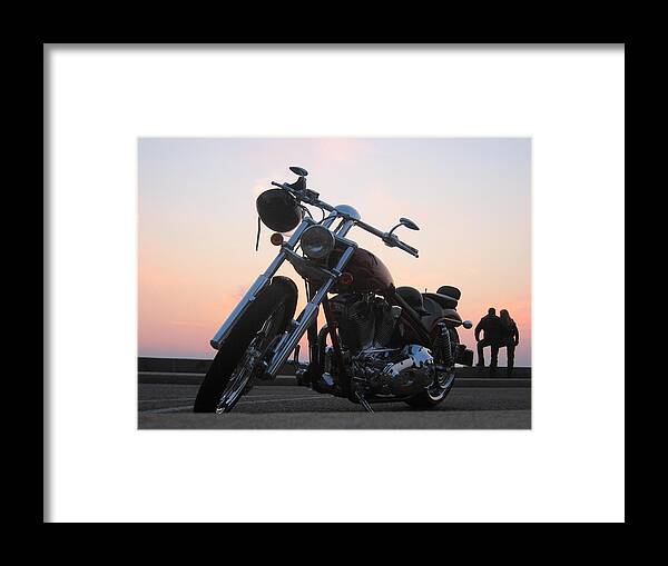 Motorcycle Framed Print featuring the photograph Break for Beauty by David Junod