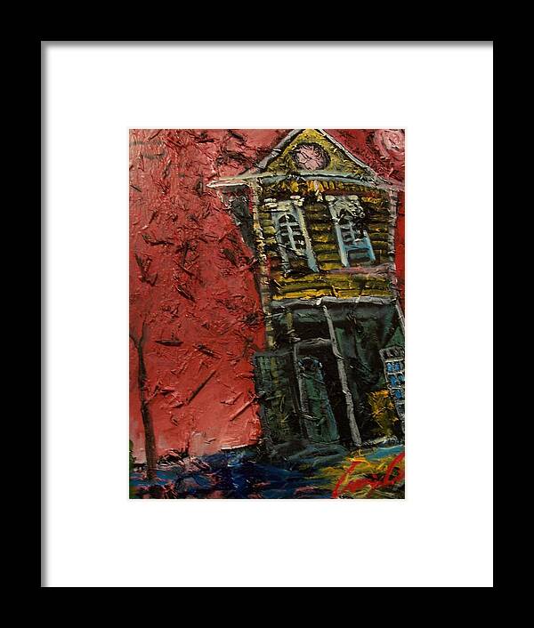 New Orleans House During The Storm.. Framed Print featuring the painting Break Up by Amzie Adams
