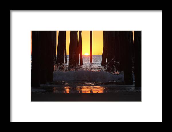 Pier Framed Print featuring the photograph Breaking Dawn at the Pier by Robert Banach