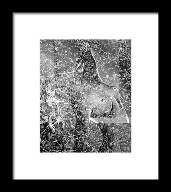 Abstract Framed Print featuring the digital art Breaking Free Digital Version black and white by Theresa Marie Johnson