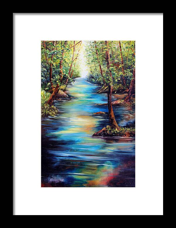 Stream Framed Print featuring the painting Breaking Through by Meaghan Troup