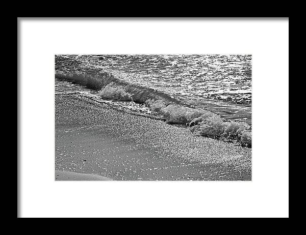 Wave Framed Print featuring the photograph Breaking Wave In Black And White by HH Photography of Florida