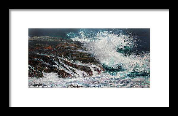 Original Framed Print featuring the painting Breaking Wave by Michele A Loftus