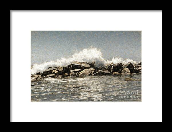 Blue Framed Print featuring the photograph Breakwater 2 by Joe Lach