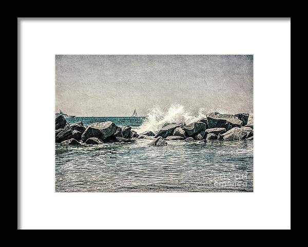 Blue Framed Print featuring the photograph Breakwater by Joe Lach