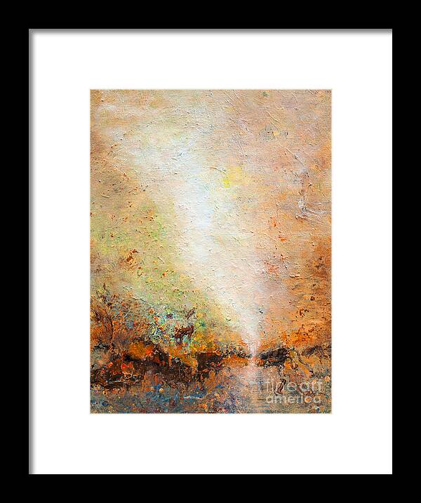 Orange Framed Print featuring the painting Breath of Life by Korrine Holt