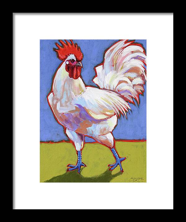 Bresse Rooster Framed Print featuring the painting Bresse Rooster by Ande Hall