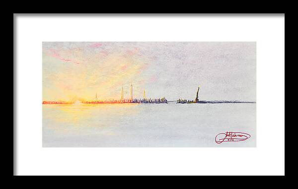 Skyline Framed Print featuring the painting Brialliant Sunset by Jack Diamond