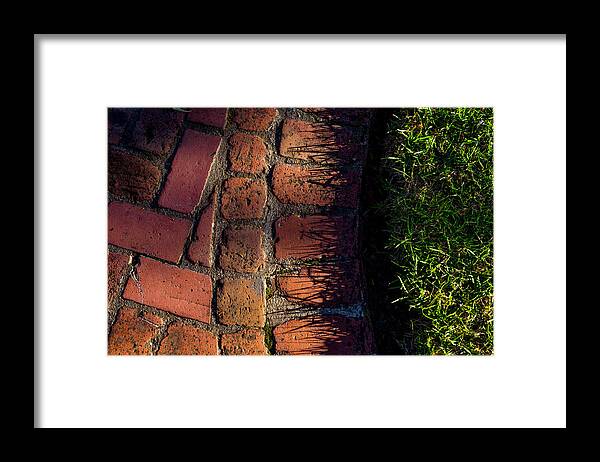 Bricks Framed Print featuring the photograph Brick Path in Afternoon Light by Derek Dean