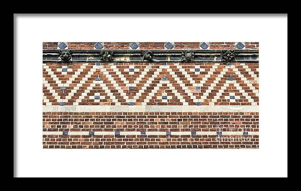 Brick Wall Framed Print featuring the photograph Brick Wall Pattern Oxford by Tim Gainey