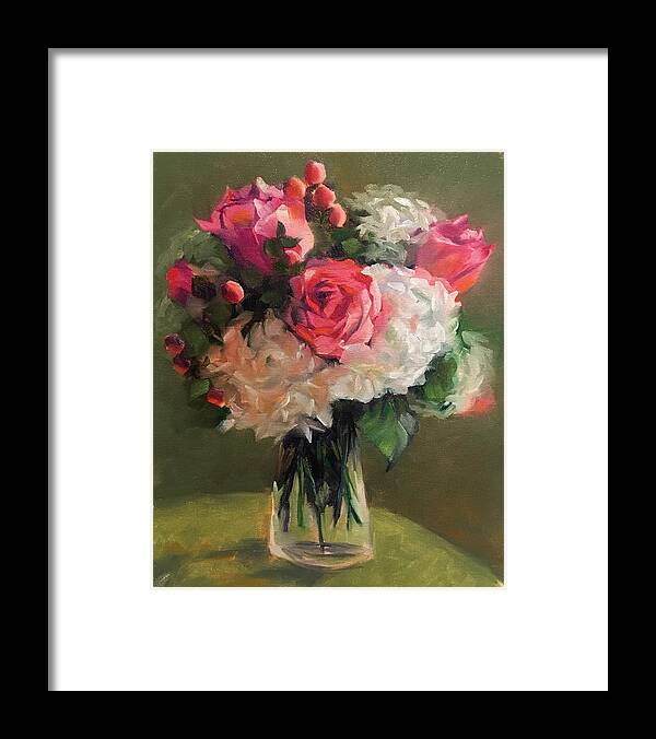 Flowers Framed Print featuring the painting Bridal Bouquet by Pam Talley