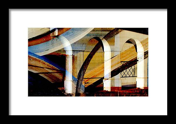 Fusion Foto Art Framed Print featuring the digital art Bridge Arch Abstract #1 by Anita Burgermeister