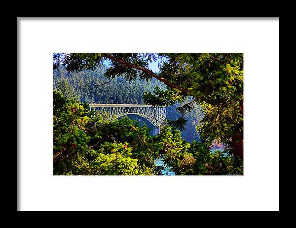 Bridge Framed Print featuring the photograph Bridge at Deception Pass by Michelle Joseph-Long