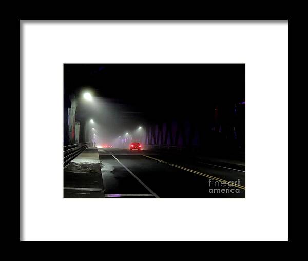  Night Framed Print featuring the photograph Bridge Crossing by Marcia Lee Jones