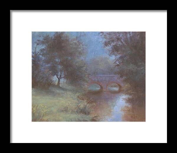Landscape Framed Print featuring the painting Bridge Out Of Time by Bill Puglisi