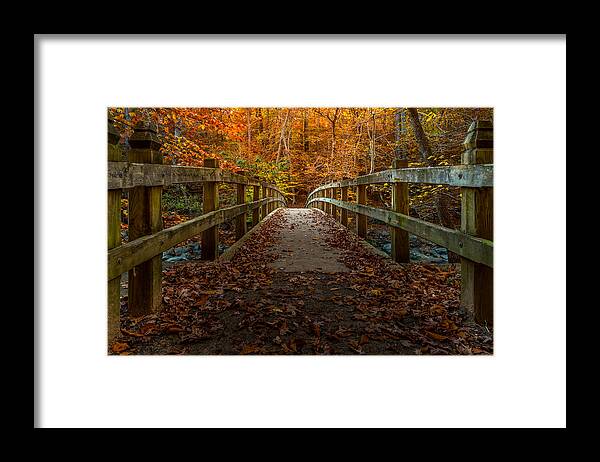 Autumn Framed Print featuring the photograph Bridge to Enlightenment 2 by Ed Clark