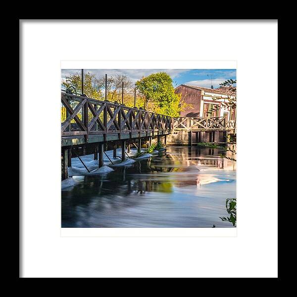 Bridge Framed Print featuring the photograph #bridge #water #longexposure #nofilters by Francesco Russo