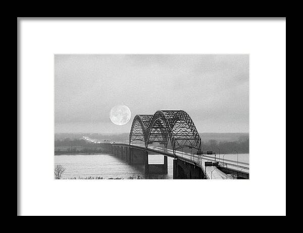 Bridge Framed Print featuring the photograph Bridge with Moon by James C Richardson