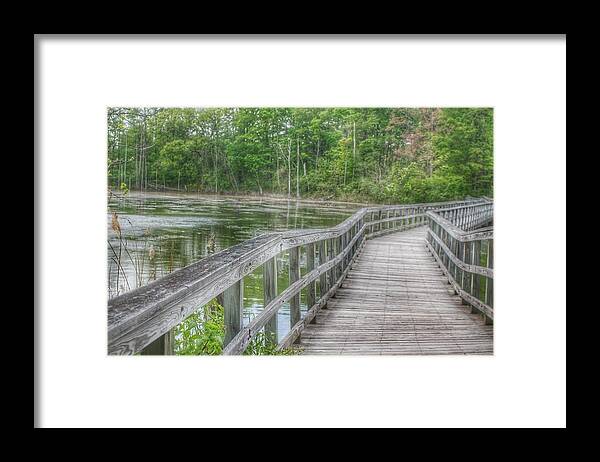 Bridge Framed Print featuring the photograph 3010 - Linear Park Bridge Over Wetlands II by Sheryl L Sutter