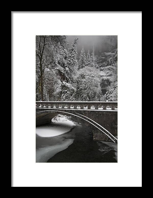 Bridges Of Multnomah Falls Framed Print featuring the photograph Bridges of Multnomah Falls by Wes and Dotty Weber