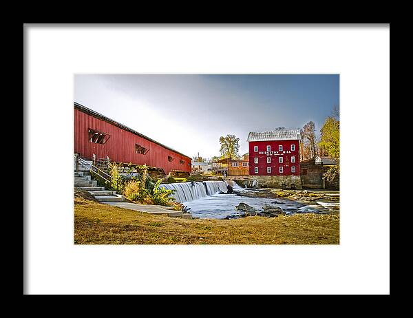 America Framed Print featuring the photograph Bridgeton covered bridge by Jack R Perry