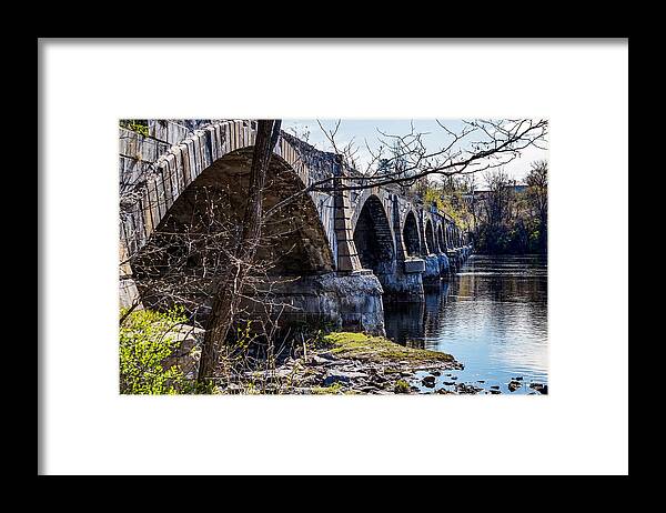  Framed Print featuring the photograph Bridging the Hudson by Kendall McKernon