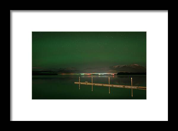 Northern Lights Framed Print featuring the photograph Bright Dock, Dim Lights by David Kirby