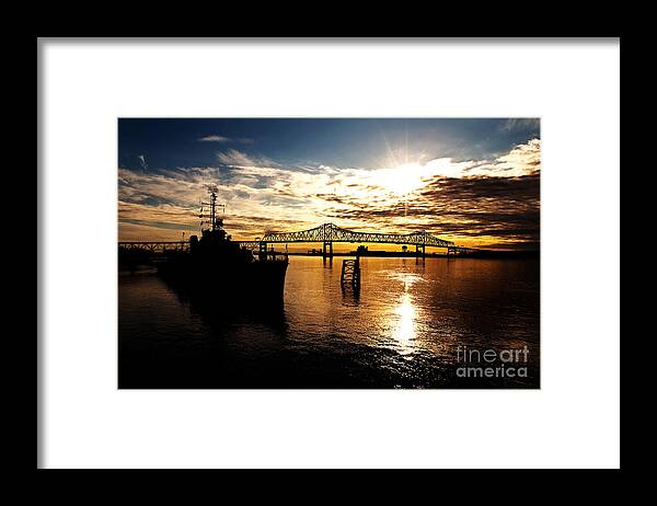 Sunset Framed Print featuring the photograph Bright Time on the River by Scott Pellegrin
