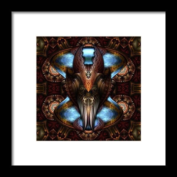 Warrior Framed Print featuring the digital art Brimitin Warrior Blue Destiny by Rolando Burbon