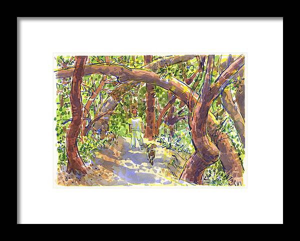 California Framed Print featuring the painting Briones Forest near Springhill Road by Judith Kunzle