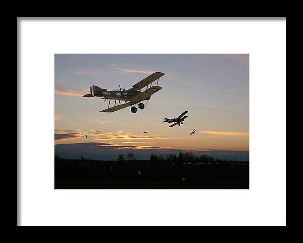 Aircraft Framed Print featuring the digital art Bristol F2B - Home is the Hunter by Pat Speirs
