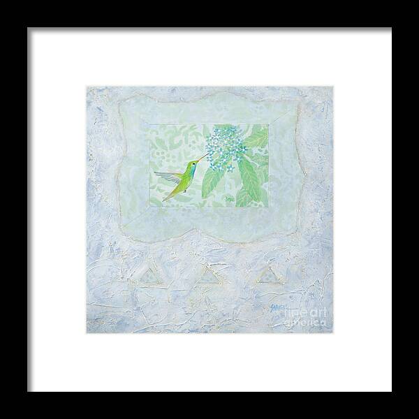 Birds Framed Print featuring the painting Tiny and Fearless I by Sandra Neumann Wilderman