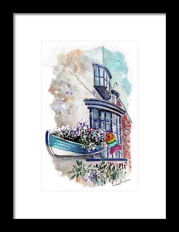 Travel Framed Print featuring the pastel Broadies By The Sea In Staithes by Miki De Goodaboom