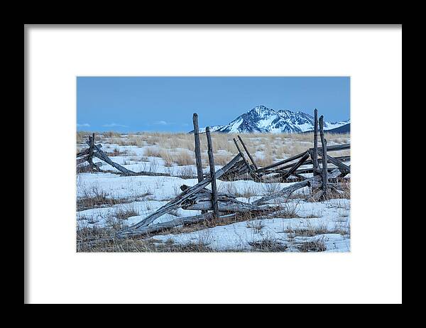 Twilight Framed Print featuring the photograph Broken Fence At Twilight by Denise Bush