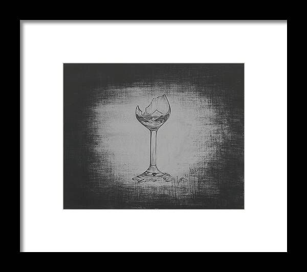 Broken Glass Framed Print featuring the drawing Broken Glass series #3 by Gregory Lee